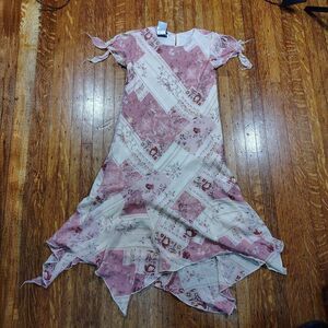 Y2K Girls Whimsical Fairy Cottagecore Coquette Long Maxi Handkerchief Dress/T542